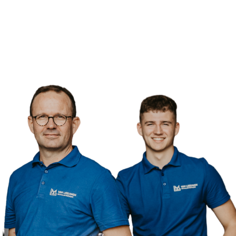 Een staande afbeelding met Gerrit en Jordan van Leeuwen